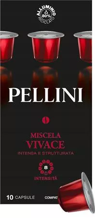 Kávékapszula, Nespresso® kompatibilis, 10 db, PELLINI, "Vivace"