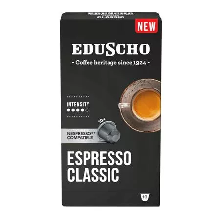 Kávékapszula, Nespresso® kompatibilis, 10 db, EDUSCHO "Espresso Classic"