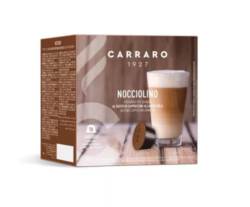 Kávékapszula, Dolce Gusto® kompatibilis, 16 db, CARRARO "Nocciolino"