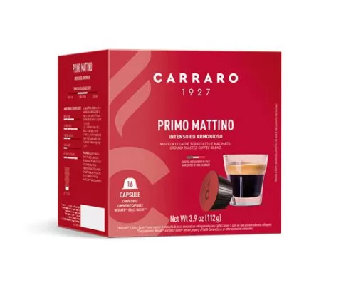 Kávékapszula, Dolce Gusto® kompatibilis, 16 db, CARRARO "Primo Mattino"