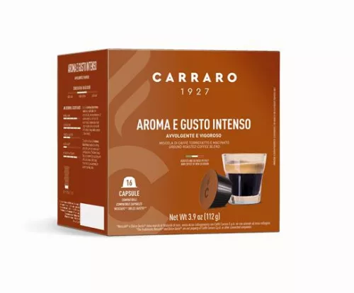 Kávékapszula, Dolce Gusto® kompatibilis, 16 db, CARRARO "Aroma E Gusto Intenso"