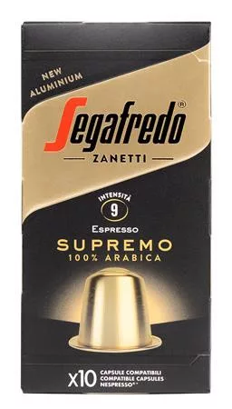 Kávékapszula, Nespresso® kompatibilis, 10 db, SEGAFREDO "Supremo"