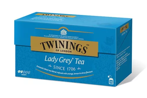 Fekete tea, 25x2 g, TWININGS "Lady grey"