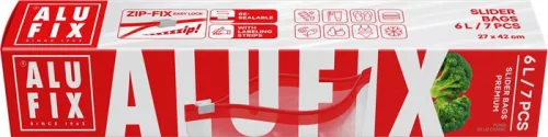 Cipzáras zacskó, 6 l, ALUFIX "Zipp Fix"