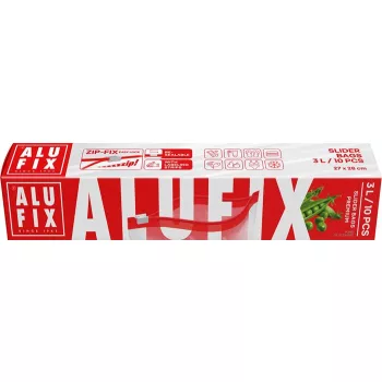 Cipzáras zacskó, 3 l, ALUFIX "Zipp Fix"