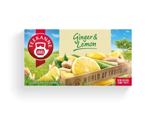 Gyümölcstea, 20x1,75 g, TEEKANNE "World of Fruits", gyömbér-citrom