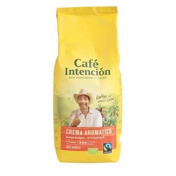   Kávé, pörkölt, BIO szemes, 1000 g, CAFÉ INTENCIÓN "Crema Aromatico"