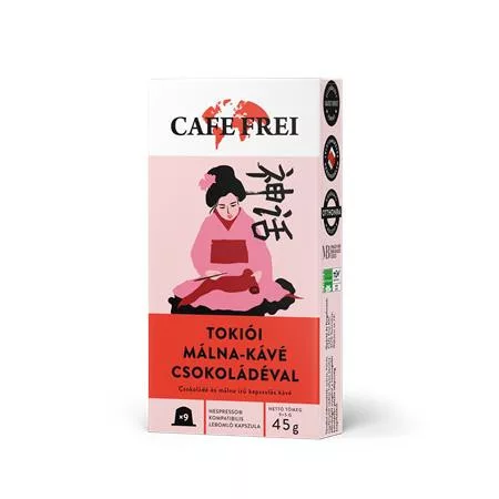 Kávékapszula, Nespresso® kompatibilis, 9 db, CAFE FREI "Tokiói csokoládés málna"