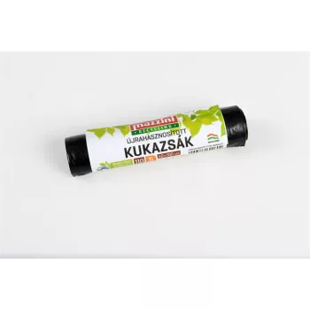   Szemeteszsák, újrahasznosított, 110 l, 5 db, 60x100 cm, 17 µ, MAZZINI, fekete