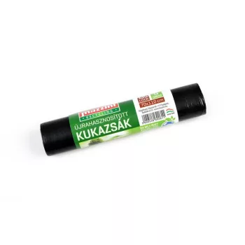   Szemeteszsák, újrahasznosított, 135 l, 5 db, 70x110 cm, 17 µ, MAZZINI, fekete