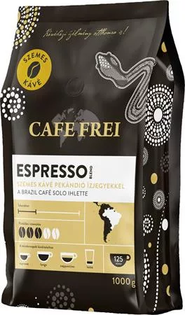 Kávé, pörkölt, szemes, 1000 g, CAFE FREI "Espresso", pekándiós