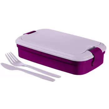   Ételtartó, evőeszközzel, CURVER "Lunch&Go", lila