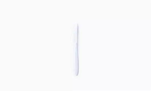 Kés, műanyag, többször használatos, 18,5 cm, 50 db "Venus", fehér