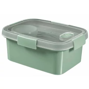   Ételtartó, szósztartóval, evőeszközzel, szögletes, műanyag, 1,2 l, CURVER "Smart Eco", világoszöld
