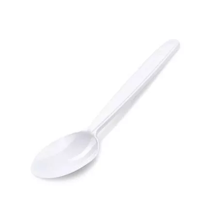 Evőkanál, műanyag, többször használatos, 18 cm, 50 db, fehér