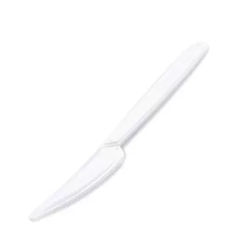  Kés, műanyag, többször használatos, 18 cm, 50 db, fehér