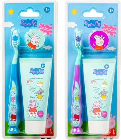 Fogkrém és fogkefe szett, gyerekeknek, 3+, "Peppa Pig", vegyes színek