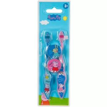   Fogkefe, gyerekeknek, puha, 2 db, kupakkal, 3+, "Peppa Pig"