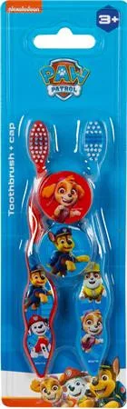 Fogkefe, gyerekeknek, puha, 2 db, kupakkal, 3+, "Paw Patrol"