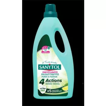   Felület tisztító-és fertőtlenítőszer, 1 l, SANYTOL "4 Actions", lime