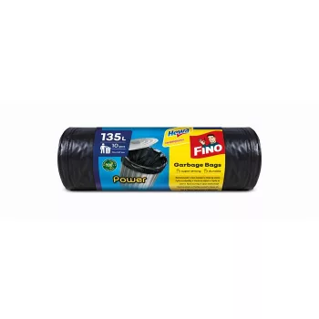   Szemeteszsák, 135 l, 10 db, 70x107 cm, 28 µ, FINO "Power", fekete