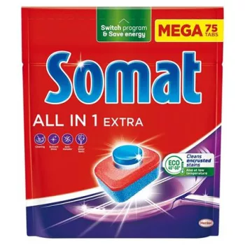   Mosogatógéptabletta, 75 db, SOMAT "All in 1 Extra"
