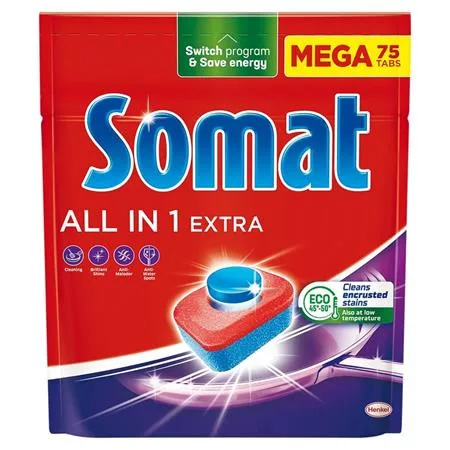 Mosogatógéptabletta, 75 db, SOMAT "All in 1 Extra"