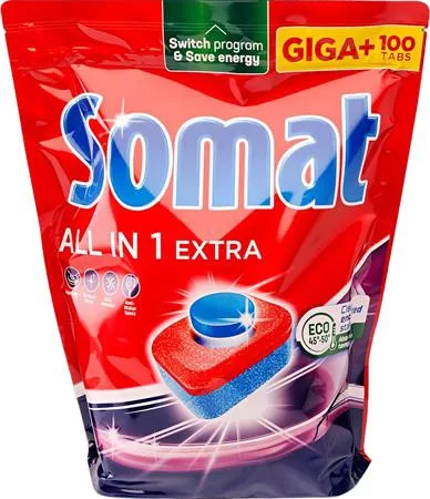 Mosogatógéptabletta, 100 db, SOMAT "All in 1 Extra"