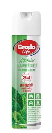 Felületfertőtlenítő és légfrissítő spray, 300 ml, BRADOLIFE, borsmenta