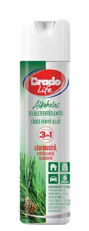 Felületfertőtlenítő és légfrissítő spray, 300 ml, BRADOLIFE, fenyő
