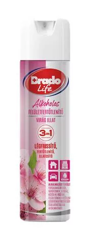 Felületfertőtlenítő és légfrissítő spray, 300 ml, BRADOLIFE, virág
