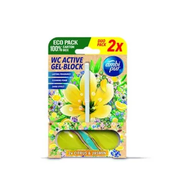 WC tisztító blokk, 2x45 g, AMPI PUR, citrus és jázmin