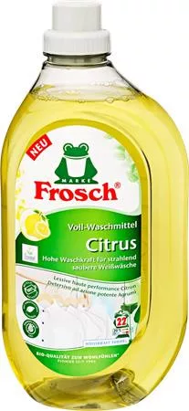 Mosógél, fehér ruhákhoz, 1,5 l, FROSCH, citrom
