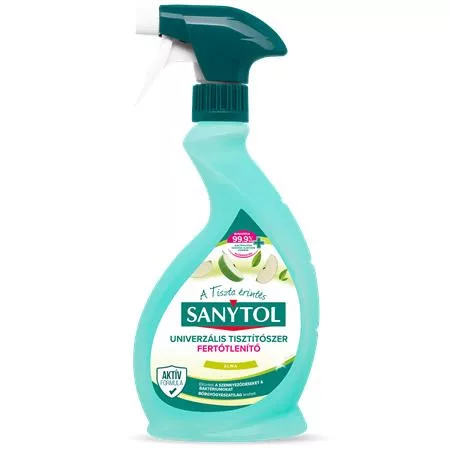 Általános tisztító- és fertőtlenítő spray, 500 ml, SANYTOL, alma