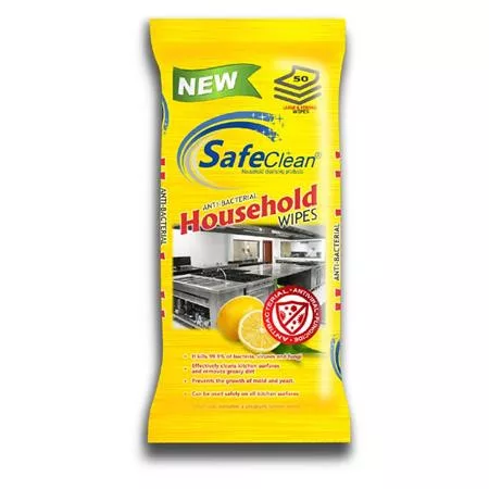 Univerzális konyhai törlőkendő, 50 db, antibakteriális, "SafeClean"