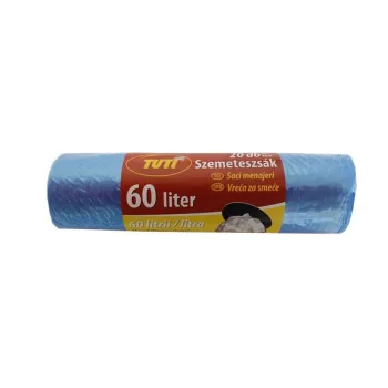 Szemeteszsák, 60 l, 20 db, 55x65 cm, 9 µ, TUTI, kék