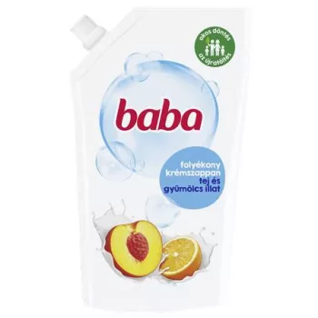   Folyékony szappan utántöltő, 0,5 l, BABA, tej és gyümölcs