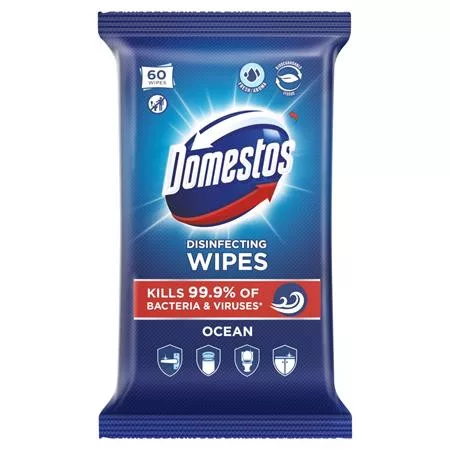 Nedves törlőkendő, 60 db, DOMESTOS "óceán"