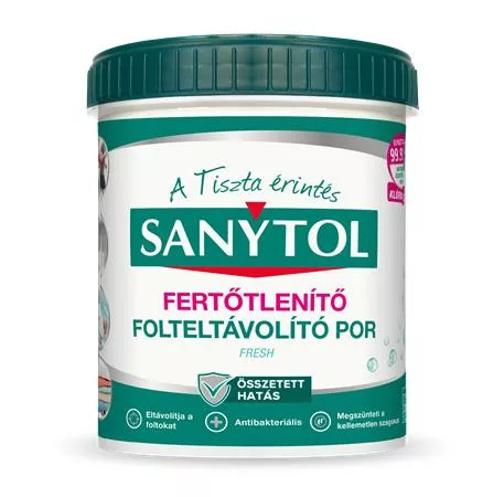 Folteltávolító- és fertőtlenítő por, 450 g, SANYTOL