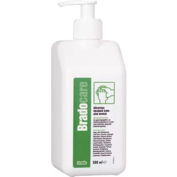   Kézápoló krém, munkavédelmi, glicerines, pumpás, 500 ml, BRADOCARE, aloe vera