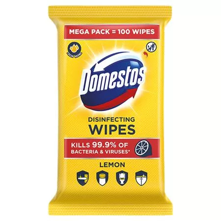Nedves törlőkendő, 100 db, DOMESTOS "XXL citrus"