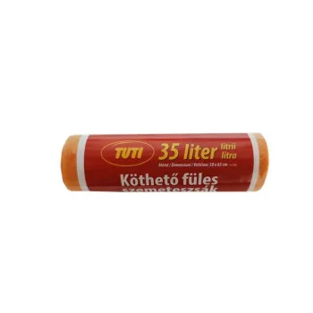   Szemeteszsák, köthető füles, 35 l, 20 db, 50x60 cm, 16 µ, TUTI, narancssárga