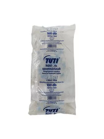 Hűtő- és uzsonnástasak, 2 l, 100 db, 20 x 30 cm, 9 µ, TUTI