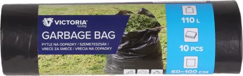 Szemeteszsák, 110 l, 10 db, 100x60 cm, VICTORIA FACILITY