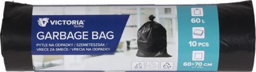 Szemeteszsák, 60 l, 10 db, 60x70 cm, VICTORIA FACILITY