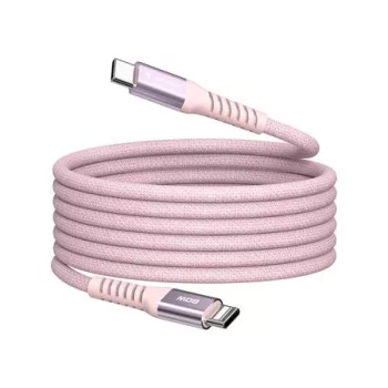   USB kábel, USB-C - USB-C, 1,2 m, 60W, mágneses, VERBATIM, rózsaszín