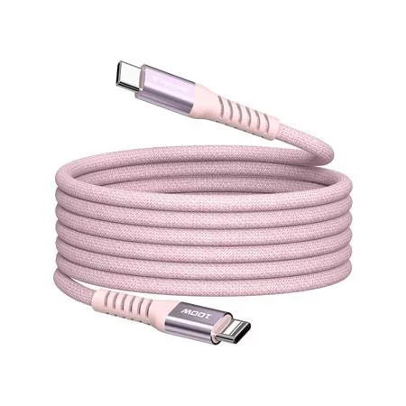 USB kábel, USB-C - USB-C, 1,2 m, 100W, mágneses, VERBATIM, rózsaszín
