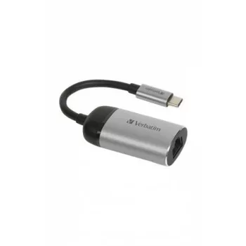 Adapter, USB-C/Gigabit Ethernet, VERBATIM, alumínium-fekete