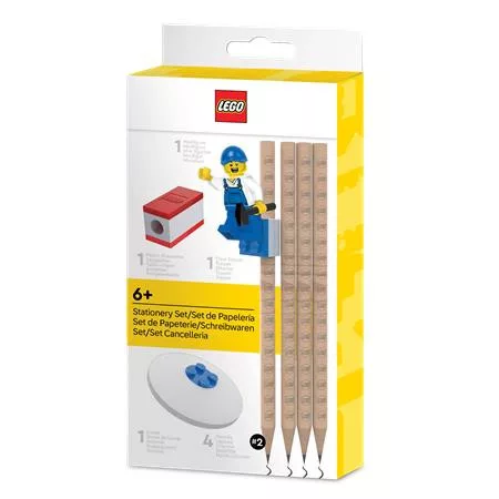 Grafitceruza szett, HB, hegyezővel, radírral, mini figurával, LEGO
