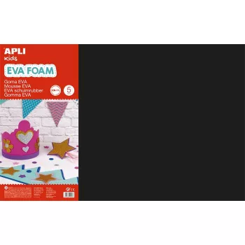   Moosgumi, 400x600 mm, APLI Kids "Eva Sheets", fekete